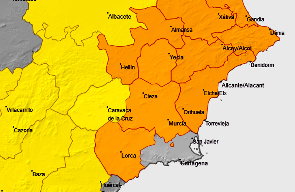 El Valle del Guadalentn, en alerta naranja por temperaturas que llegarn a 41 grados el sbado 20 de julio